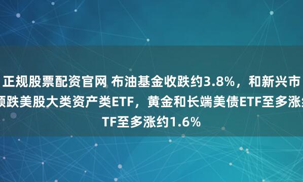 正规股票配资官网 布油基金收跌约3.8%，和新兴市场ETF领跌美股大类资产类ETF，黄金和长端美债ETF至多涨约1.6%